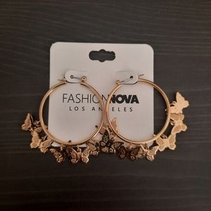 ⭐️Fashion Nova Butterfly 🦋 Hoop Earrings